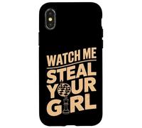 Carcasa para iPhone X/XS Mírame Robar a tu Chica - Ajedrez Divertido