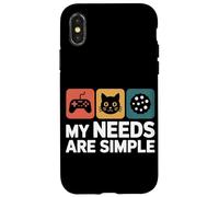 Carcasa para iPhone X/XS Mis Necesidades Son Sencillas Gato Aficionado A Los Juegos