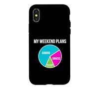 Carcasa para iPhone X/XS Mis Planes de Fin de Semana Gaming Snacks Sleep Video Game Player