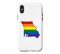 Carcasa para iPhone X/XS Missouri Mapa USA Estado Arco Iris Bandera Pride Month