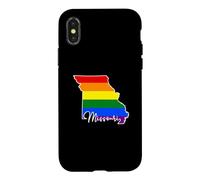 Carcasa para iPhone X/XS Missouri Mapa USA Estado Arco Iris Bandera Pride Month