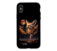 Carcasa para iPhone X/XS Místico Fennec Fox Lunar Mirada Cósmica Noche