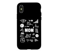 Carcasa para iPhone X/XS Mom 4 Times Mom of 4 Math Mother To The 4th Power
