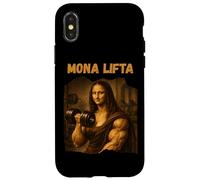 Carcasa para iPhone X/XS Mona Lifta Muscle Mona Lisa Lifting Weights Bodybuilding Gym