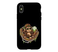 Carcasa para iPhone X/XS Monkey Funny Animals Baseball Ice Cream Drip Cool