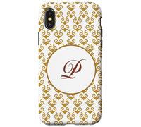Carcasa para iPhone X/XS Monogram P Inicial Azulejo Griego Inspirado
