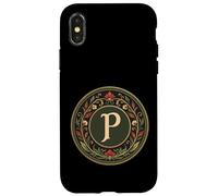Carcasa para iPhone X/XS Monograma Inicial P - Inspirado en el Art Nouveau