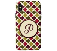 Carcasa para iPhone X/XS Monograma P Inicial Diseño Marroquí Inspirado