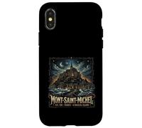 Carcasa para iPhone X/XS Mont Saint Michel France Gothic Vibes Vintage Inspired