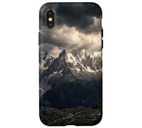 Carcasa para iPhone X/XS Montaña Picos Tormenta Nubes Fotografía De Paisaje Alpino
