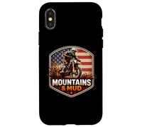 Carcasa para iPhone X/XS Montañas Y Barro American Dirt Bike Rider Motocross USA MX