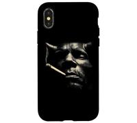 Carcasa para iPhone X/XS Moody Fumador Hombre Cara Cigarrillo Retrato Vibe