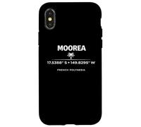 Carcasa para iPhone X/XS Moorea Polinesia Francesa Coordina Diseño de la Isla