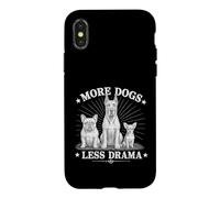 Carcasa para iPhone X/XS More Dogs Less Drama Funny Dog Lover Vintage Graphic