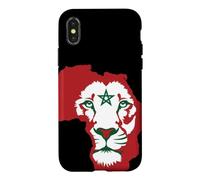 Carcasa para iPhone X/XS Morocco Flag Lion of Africa Proud Moroccan Football Game
