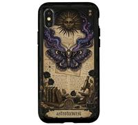Carcasa para iPhone X/XS Moth Sun Dark Gothic Crescent Moon Skull