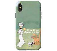 Carcasa para iPhone X/XS Mujer y su Perro Amante de los Libros Viviendo la Vida un capítulo a la Vez