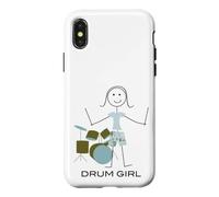Carcasa para iPhone X/XS Mujeres Divertidas Bateristas, Chicas músicas Bateristas