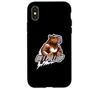 Carcasa para iPhone X/XS Muscular Capibara Gym Rat Ok I Pull Up Divertido Entrenamiento