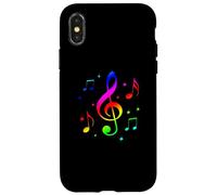 Carcasa para iPhone X/XS Musical Instrument Song Key Treble Clef Pentagram Notes