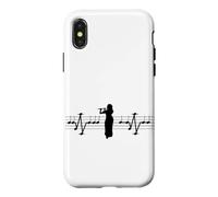 Carcasa para iPhone X/XS Músico con Flauta travesera ECG Notas Musicales flautista travesera