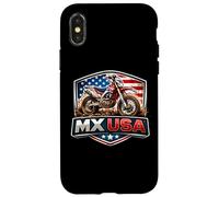 Carcasa para iPhone X/XS MX USA American Motocross Racer Dirt Bike Rider