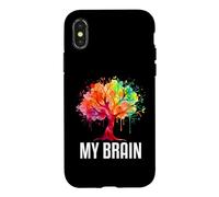 Carcasa para iPhone X/XS My Brain Tree Rainbow Splash Neurodivergente Adulto