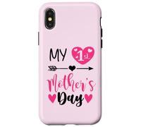 Carcasa para iPhone X/XS My First Mothers Day Outfit Mommy 1st Time Mom Happy Mother