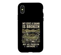 Carcasa para iPhone X/XS My Give A Damn Is Broken Funny Retirement Fishing Dad