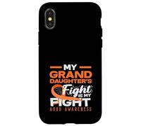 Carcasa para iPhone X/XS My Granddaughters Fight Is My Fight TDAH Concientización Naranja