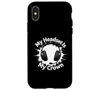 Carcasa para iPhone X/XS My Headset Is My Crown Funny Gamer Gaming Graphic