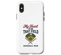 Carcasa para iPhone X/XS My Heart Is On That Field Baseball Mom Proud Game