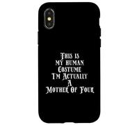 Carcasa para iPhone X/XS My Human Costume - Mother of 4 Four Kids Mothers Day 4 Kids