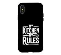 Carcasa para iPhone X/XS My Kitchen My Rules Funny Cooking Chef Cita