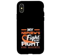 Carcasa para iPhone X/XS My Nephews Fight Is My Fight ADHD Awareness Cinta Naranja