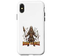 Carcasa para iPhone X/XS Nacido para gobernar el Antiguo Rey Egipcio diseño de Poder