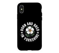 Carcasa para iPhone X/XS Nacido y Criado en Yorkshire, White Rose County