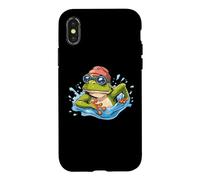Carcasa para iPhone X/XS Nadador Agua Piscina Buceo Anfibio Salto Natación Rana