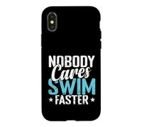 Carcasa para iPhone X/XS Nadie le Importa Nadar más rápido Divertido Nadador