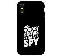Carcasa para iPhone X/XS Nadie Sabe Que Soy un espía Agente Secreto Divertido Humor