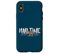 Carcasa para iPhone X/XS Nap Time Is My Happy Hour Acogedor Perezoso dormilón