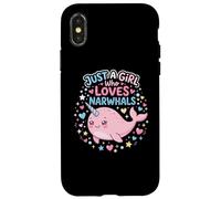 Carcasa para iPhone X/XS Narwhal Marine Mammal Lover, Just A Girl Who Loves Narwhals
