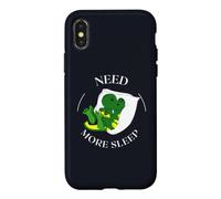 Carcasa para iPhone X/XS Need More Sleep Funny Tired Dragon Pijama Humor