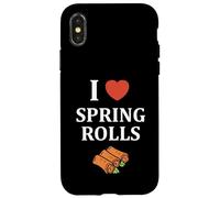 Carcasa para iPhone X/XS Nem Food Funny Simple Quote I Love Spring Rolls