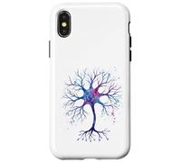 Carcasa para iPhone X/XS Neurobiología Neurona Acuarela Celular Ciencia del Cerebro