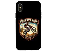 Carcasa para iPhone X/XS Never Stop Ridin Dirt Bike Rider Motocross Racing Moto
