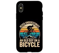 Carcasa para iPhone X/XS Never Underestimate An Old Guy On A Bicycle Bicicleta