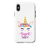 Carcasa para iPhone X/XS New Baby Girls Biggest Sister Unicorn