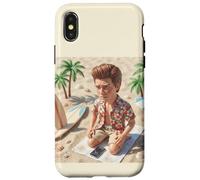 Carcasa para iPhone X/XS New Funny Distressed Male Doll Meme, at The Beach