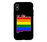 Carcasa para iPhone X/XS New Mexico Mapa USA Estado Arco Iris Bandera Pride Month
